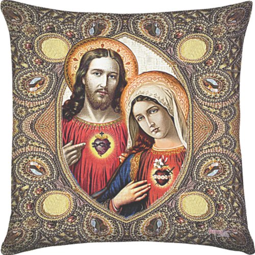 Almofada Tema Religioso Jesus e Sua Mãe
