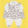 Macacão de Bebê Manga Longa Plush Mais Vestido Floral Palha 2 Peças