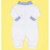 Macacão de Bebê Menino Esporte Branco com Azul Manga Longa
