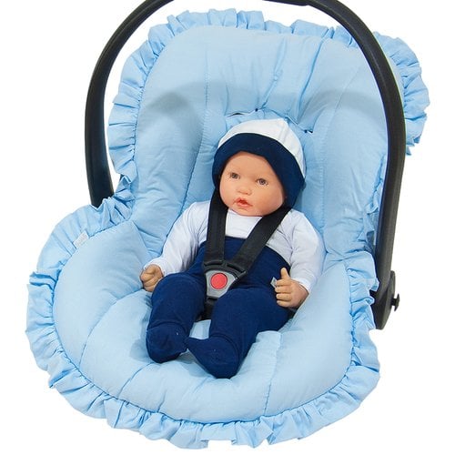 Capa Bebê Conforto Poá Azul