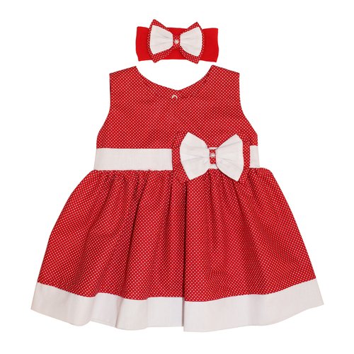 Vestido Bebê Petit Poá Vermelho