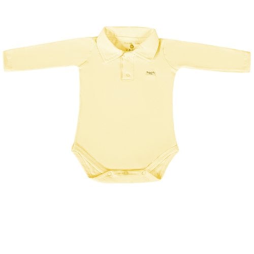Body Bebê Clássico Pólo Amarelo Manga Longa - G