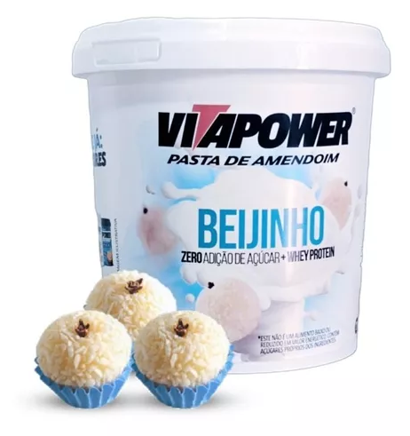 Pasta de Amendoim Com Whey Protein Beijinho Vitapower 1,005kg