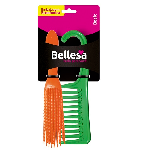 Kit Bellesa Escova Cabelo Polvo+pente Shower Cabide | Farmácias Heroos