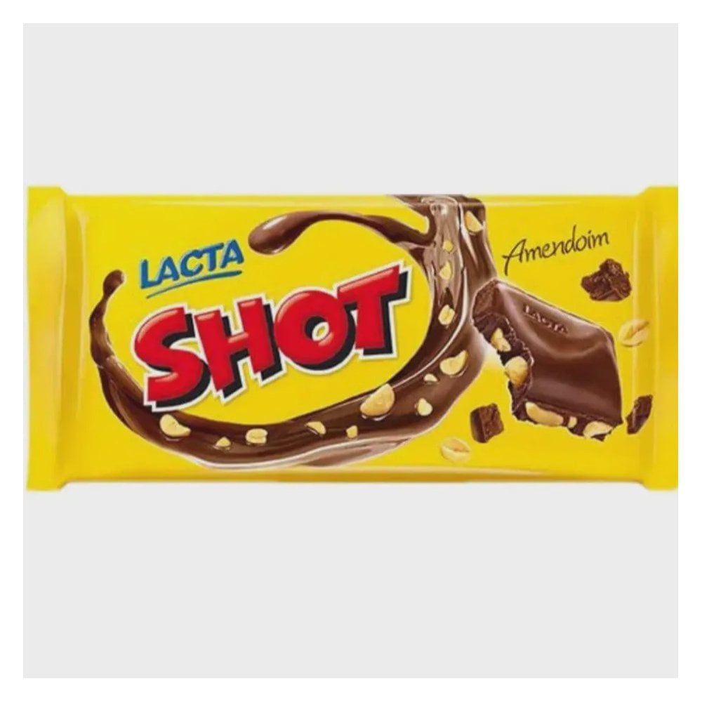 Barra de Chocolate ao Leite com Amendoim Lacta Shot 165g