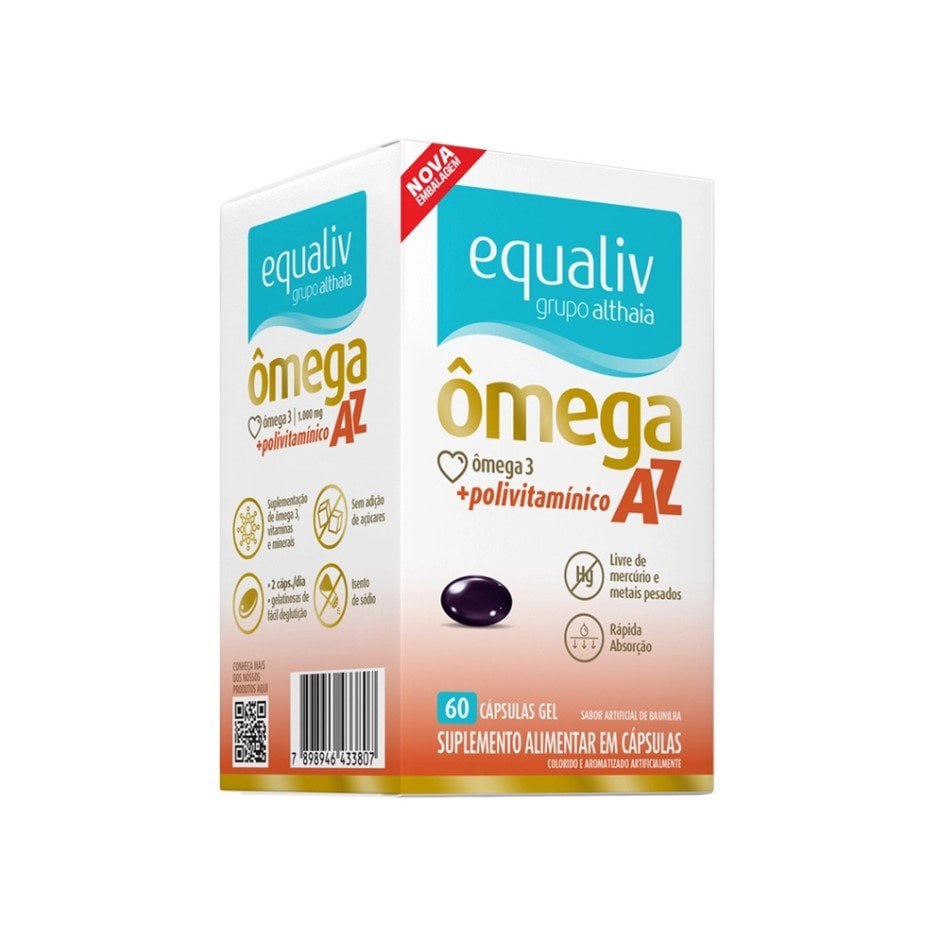 Ômega 3 + Polivitamínico Az Equaliv 60 Cápsulas | Farmácias Heroos