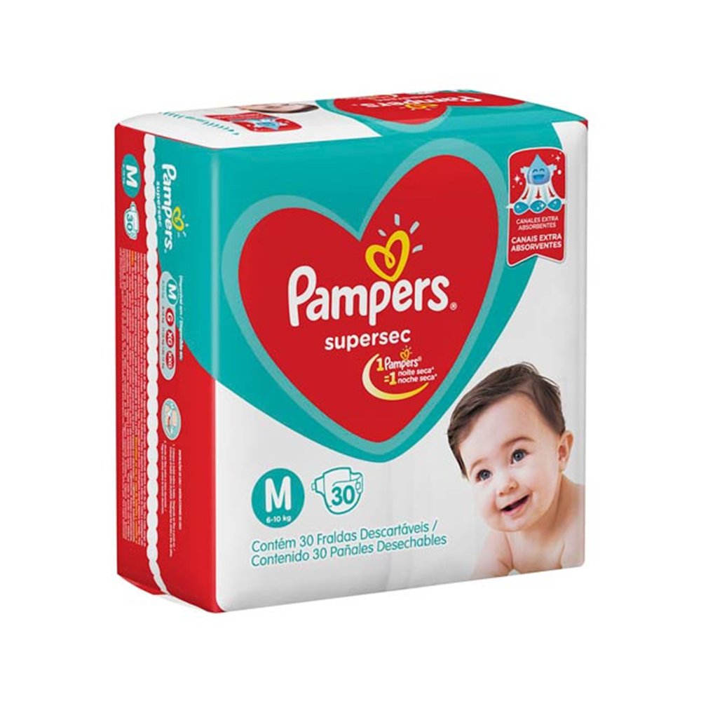 Fralda Pampers Supersec M Pacote Com 30 Unidades Farma Ponte