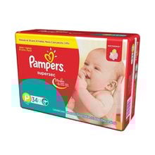 Fralda Pampers Supersec P, Pacote Com 34 Unidades