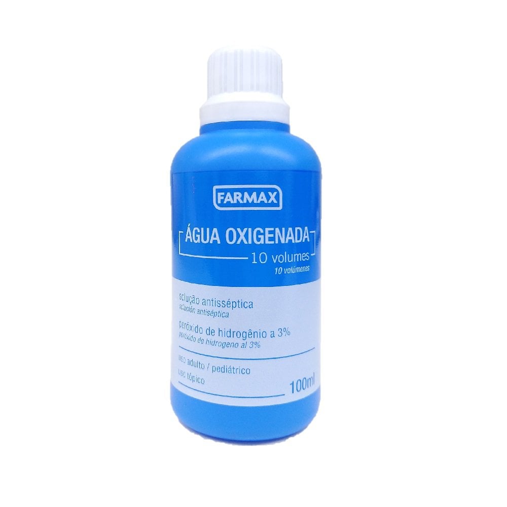 Água Oxigenada Farmax 10 volumes, frasco com 100mL