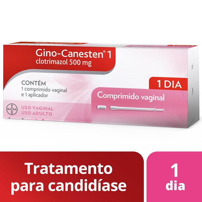 Gino Canesten 500mg Caixa Com 1 Comprimido Vaginal 1 Aplicador 8730