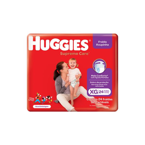 Fralda Roupinha Huggies Supreme Care Disney Baby XG pacote com 24 unidades