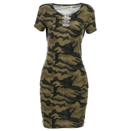 Vestido store longo camuflado