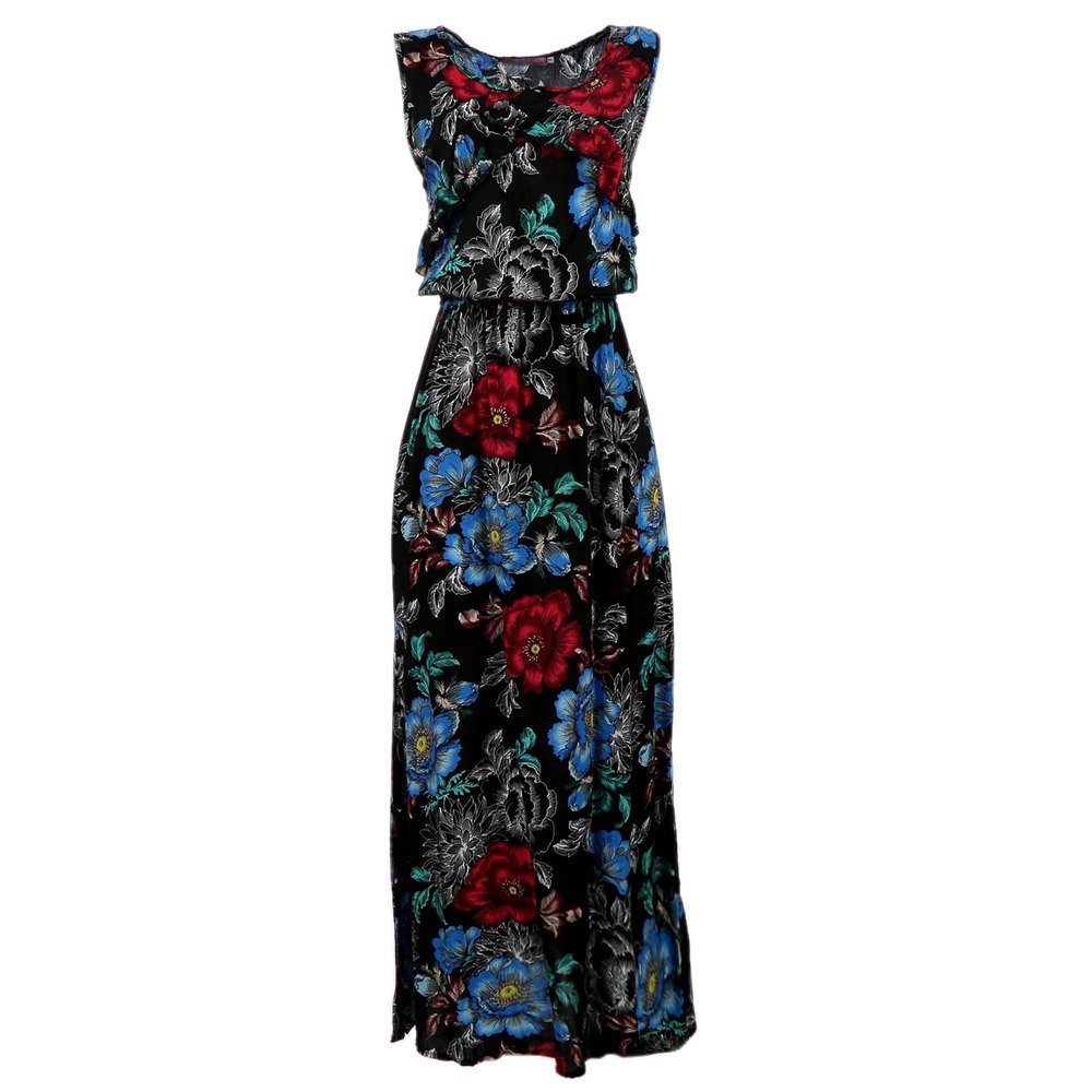 Vestido Longo Acinturado Florido - Compre Agora - Feira da 