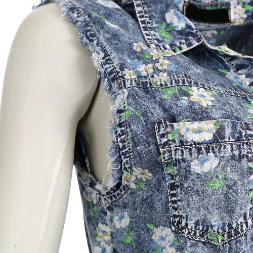 Vestido Jeans Florido Com Cinto e Gola Cl ssica