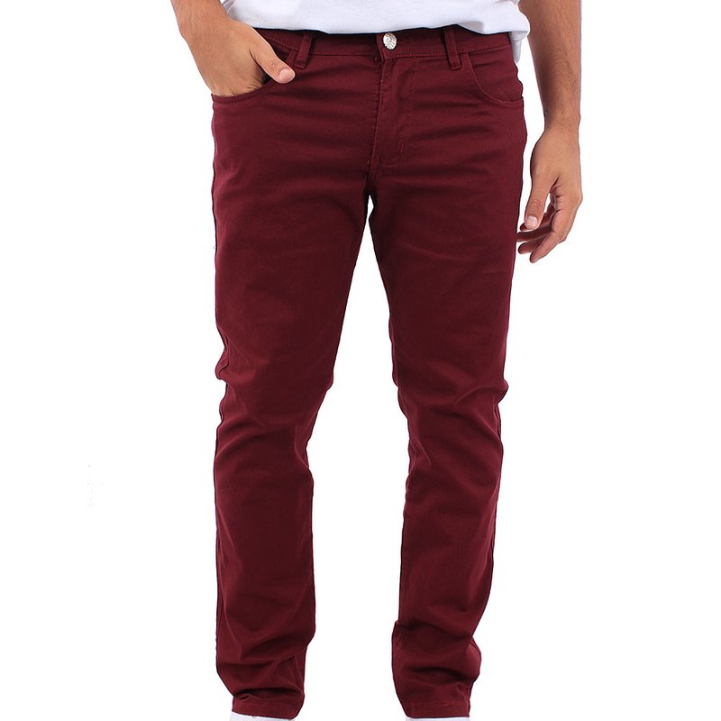 calça cor de vinho masculina