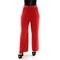 Calça Feminina Vermelha Pantalona Lisa Com Cordão De Amarração
