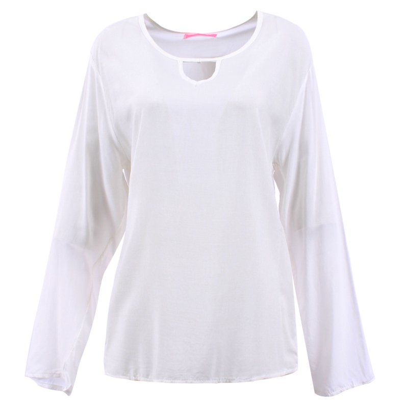 Blusa Feminina Lisa Branca Choker Manga Longa Compre Agora