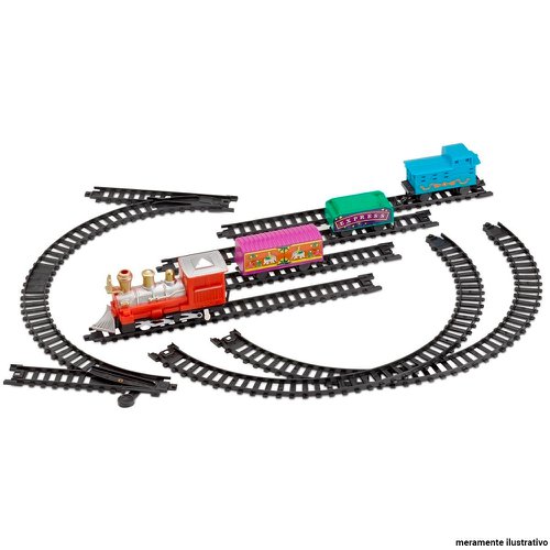 Trem Expresso c/ Trilhos Movido A Pilha c/ 12 peças Infantil em Promoção na  Americanas