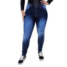 Calça Jeans Feminina Manchada Cintura Média