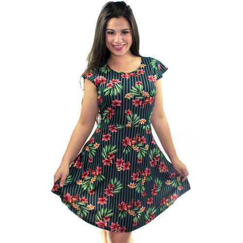 Vestido rodado hot sale listrado