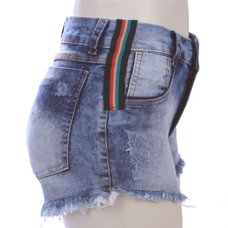 short jeans com faixa lateral