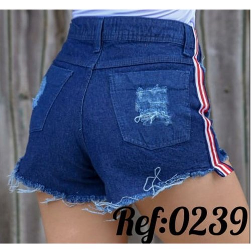 Short jeans com listra na lateral sales