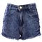 Short Jeans Feminino Hot Pants Manchado Cintura Alta