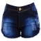 Short Jeans Hot Pants Feminino Manchado Cintura Alta