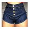 Short Jeans Hot Pants Barra Desfiada Feminino