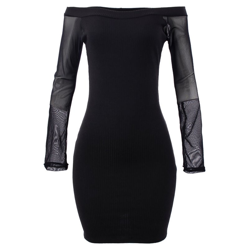 Vestido Tubinho Feminino Manga Longa Em Tule Compre Agora