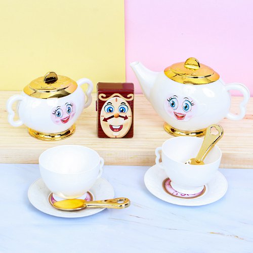 Jogo de chá café infantil princesa bule xícara de brinquedo
