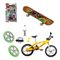 Kit Bicicleta + Skate De Dedo Com 5 Acessórios