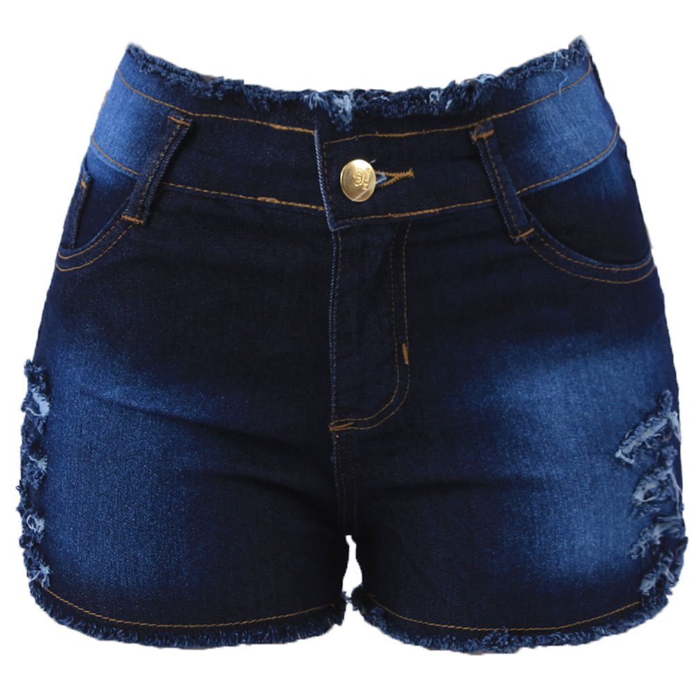 Short feminina jeans curto preto barra desfiada pop moda jeans - Pop Modas  Jeans