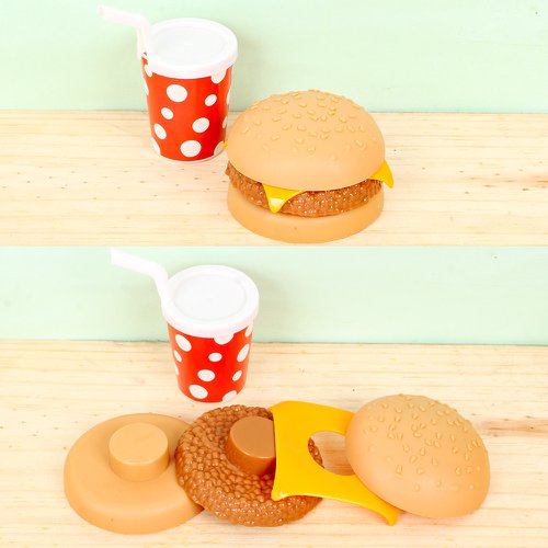 Kit Lanchinho Hamburguer + Refrigerante De Brinquedo