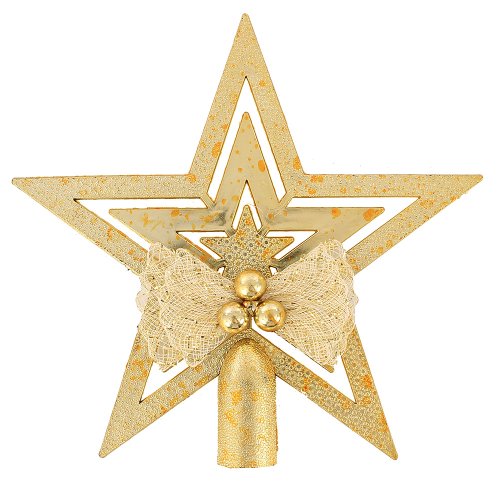 Ponteira Estrela Com Laço Para Árvore De Natal Dourada - Compre Agora -  Feira da Madrugada SP