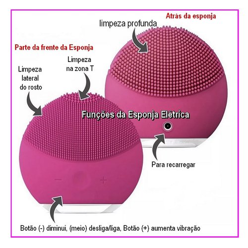 Esponja De Limpeza Elétrica Facial Massageadora Prova D'Água - Compre Agora  - Feira da Madrugada SP