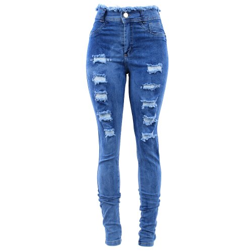 Calça Jeans Skinny Feminina Destroyed - Compre agora