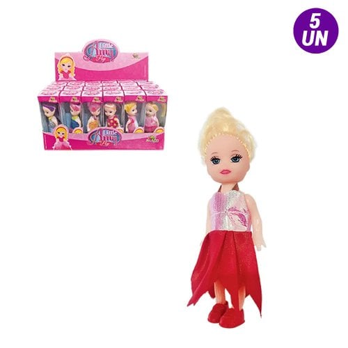 Kit 5 Bonecas Little Amy Pop Girls Colorida Brinquedo Infantil Art Brink