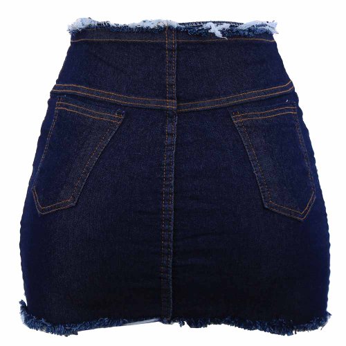 Saia jeans best sale desfiada na cintura