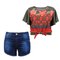 Kit Feminino Plus Size Blusa Bata "G1"+ Shorts Jeans "46"