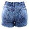 Short Jeans Feminino Hot Pants Manchado Com Barra Desfiada