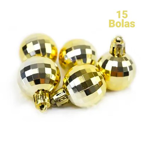 Kit 15 Bolas De Natal Enfeite Facetada 3 Cm