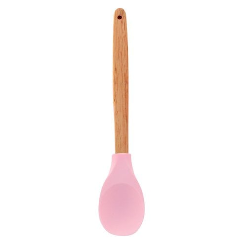Colher De Arroz  De Silicone Com Cabo De Madeira