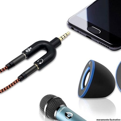 Adaptador Splitter P3 Headset Fone Microfone P2 X P3 Áudio