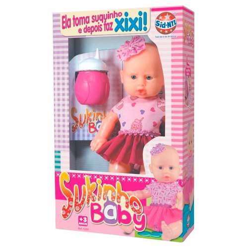 Boneca Suquinho Baby Com Mamadeira Brinquedo Infantil