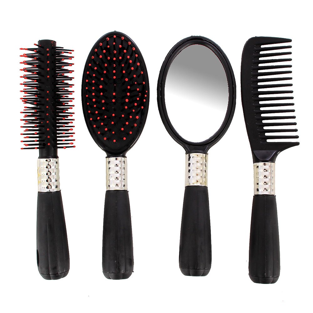 Escova de Cabelo Dobrável com Espelho | Escova de cabelo pequena | Escova  de cabelo com espelho, escova de cabelo com espelho de viagem dobrável