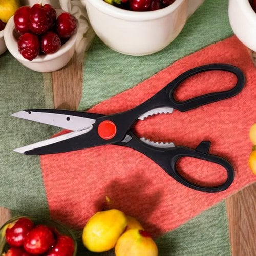 Tesoura De Cozinha 21cm Multifunção Aço Inox