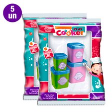 5 Kits Porta Mantimentos Colorido Infantil Com 4 Peças