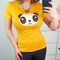 Camiseta Feminina Baby Look Estampa Urso Panda