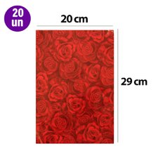 Kit 20 Sacos Presente Floral R$0,85 Cada 20 cm x 29 cm